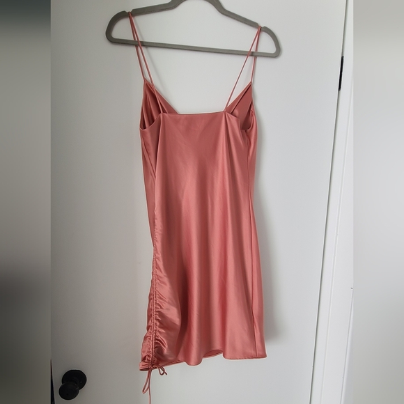 Topshop Cowl Neck Spaghetti Strap Satin Mini Dress - Picture 6 of 6